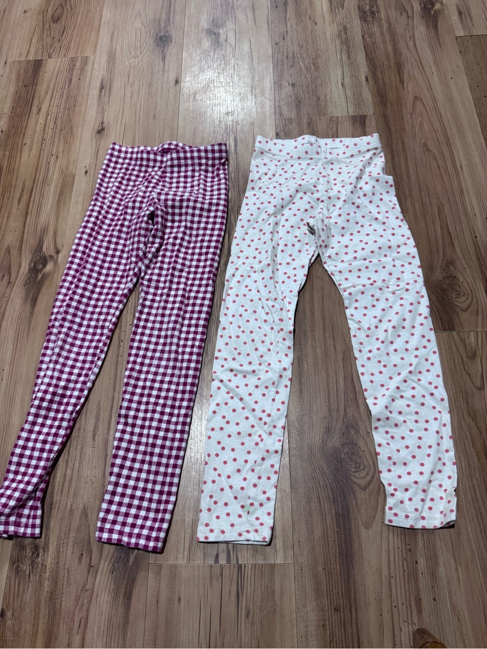 Kids pants - Pink Gingham & White with Pink Dots